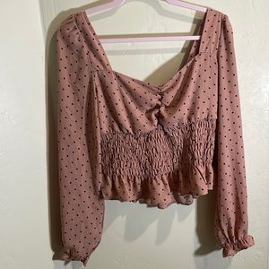 Rose Pink & Black Polka Dot Blouse 💞